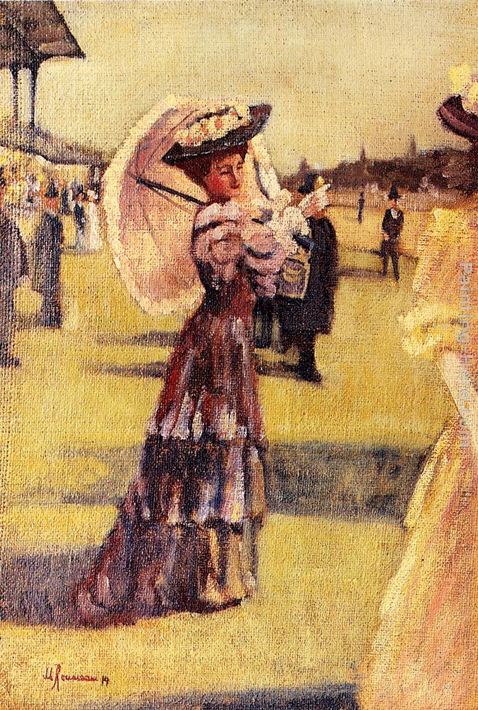At The Races painting - Marguerite Rousseau At The Races art painting